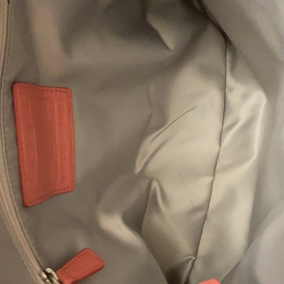 Women’s Coach leather satchel in coral with original dust bag. Gently used. - Picture 6 of 9